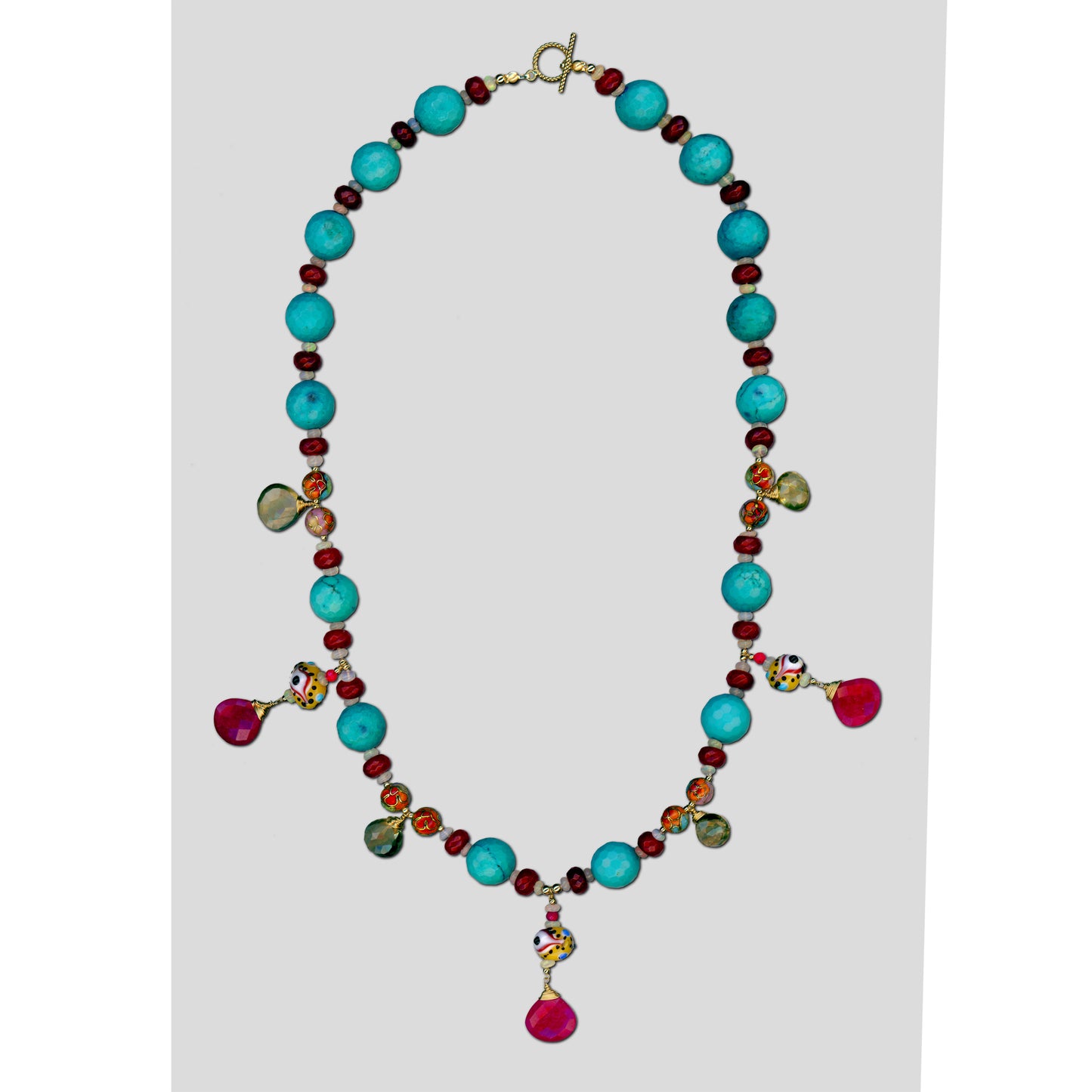 Shakti — Turquoise and Ruby Necklace
