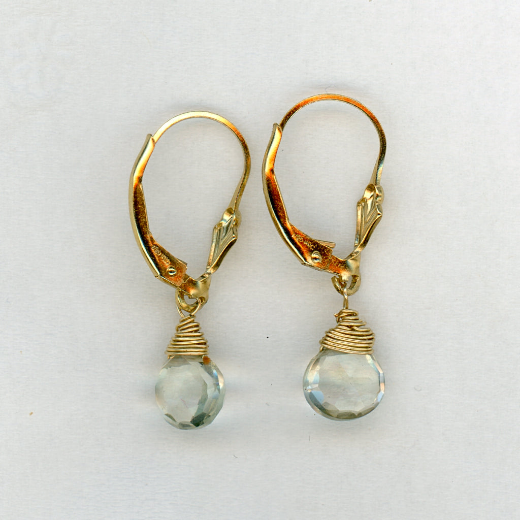 Aquamarine Earrings — Gold-fill