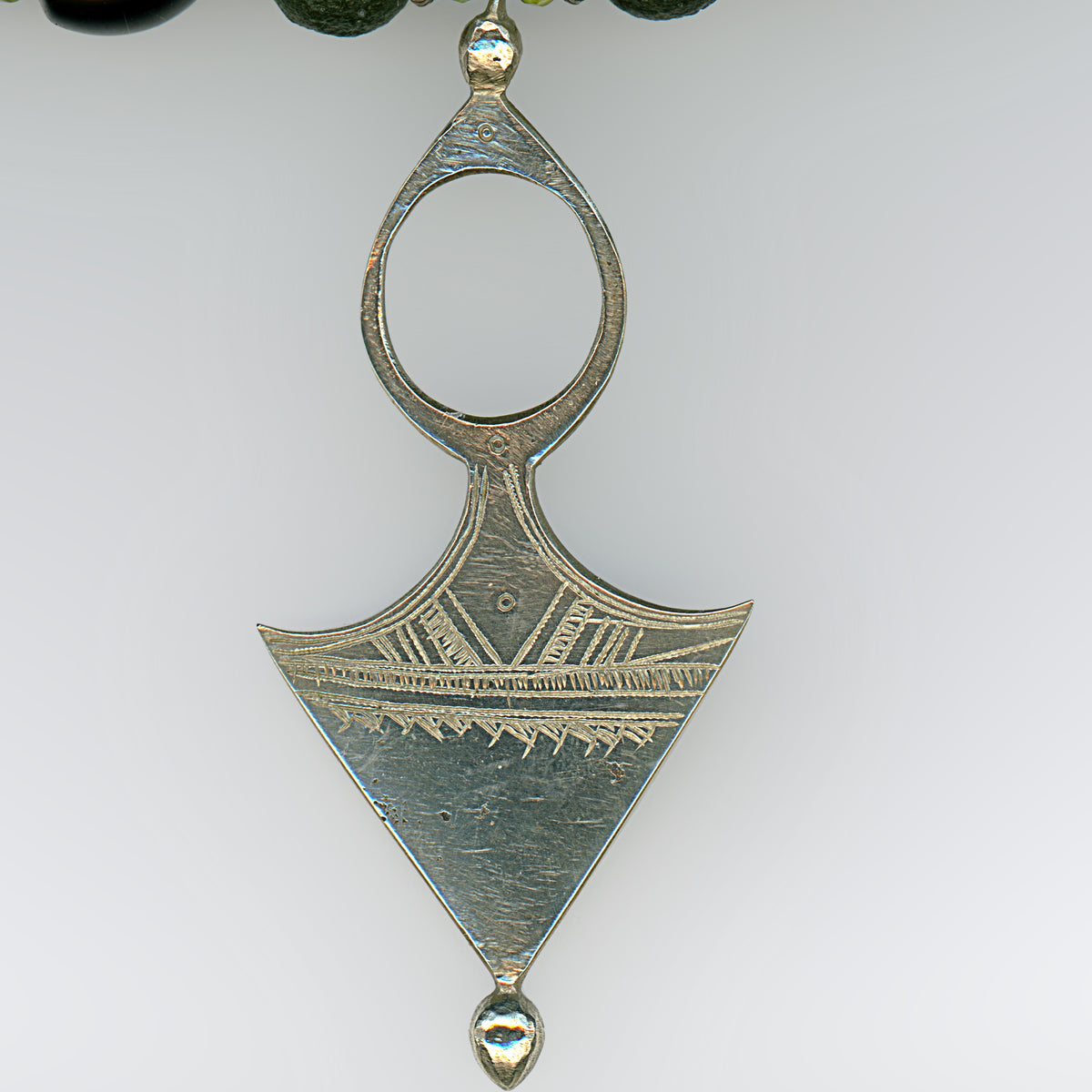 Vizir — Tuareg Coin-Silver Pendant, Skull ☠ Cross-Bone Beads