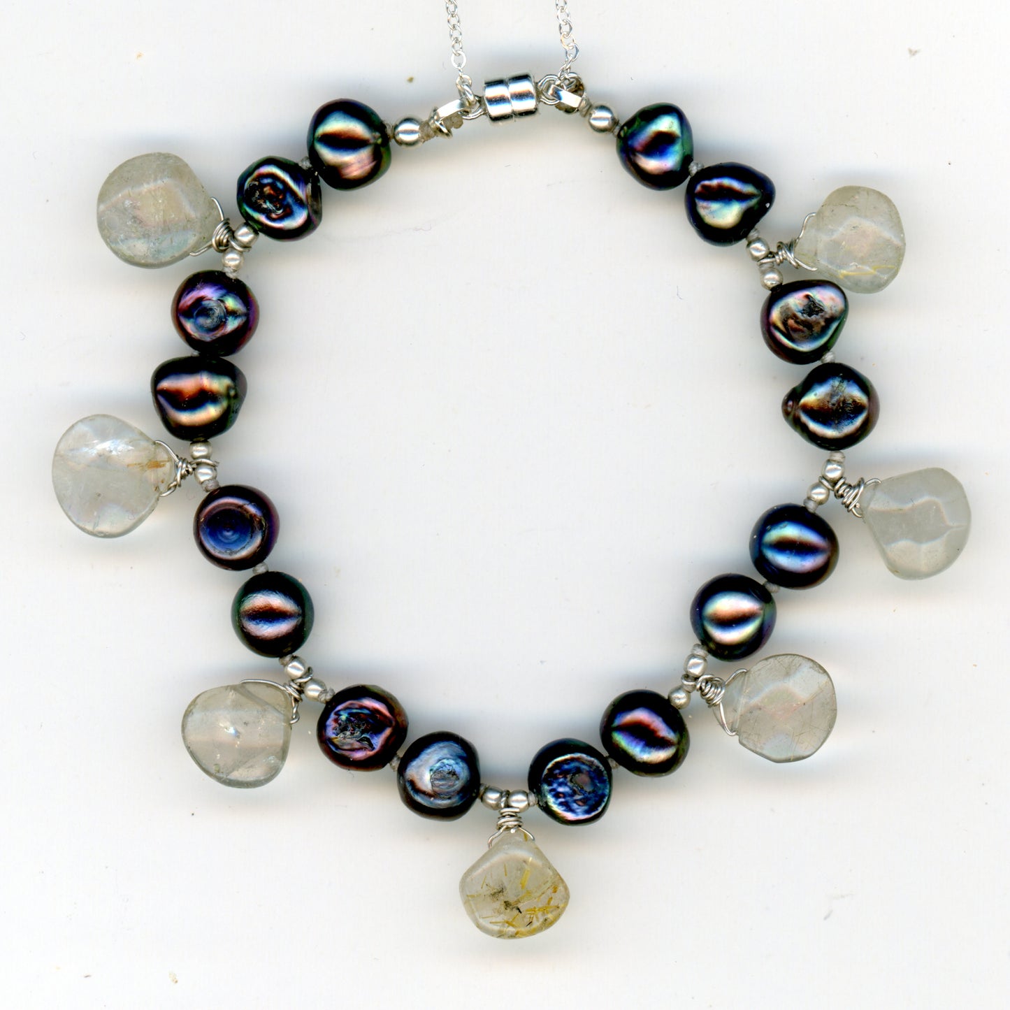 Quartz and Pearl Bracelet