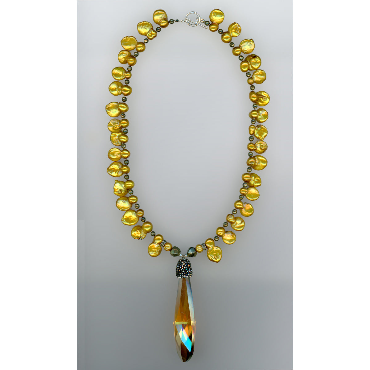 Queen — Pearl and Pyrite Necklace