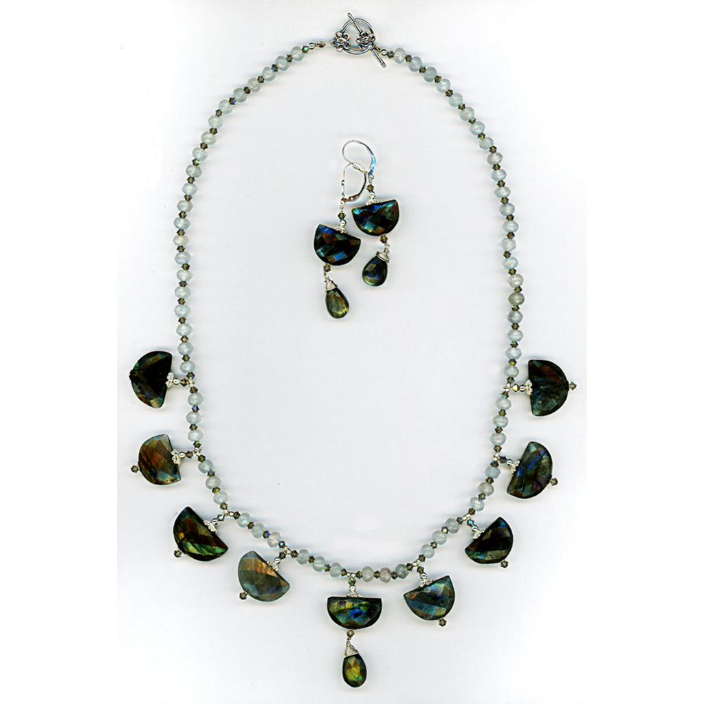 Labradorite & Aquamarine Necklace Set