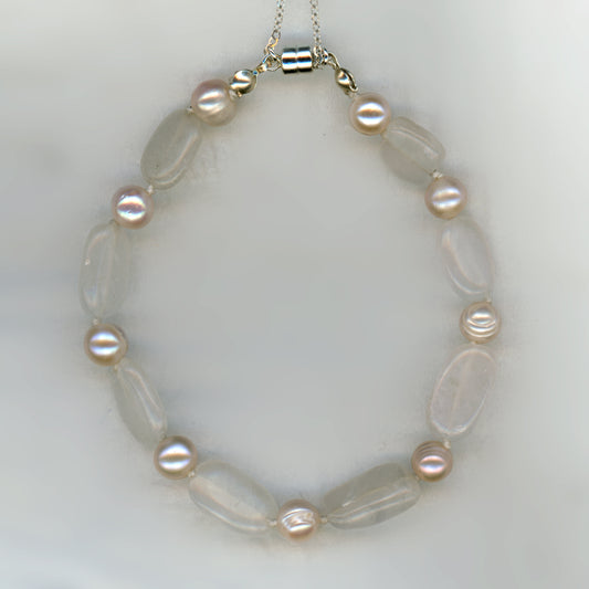 Rose Quartz & Pearl Bracelet