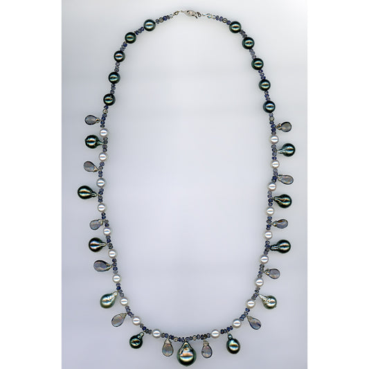 Mood Indigo — Pearl and Iolite Necklace