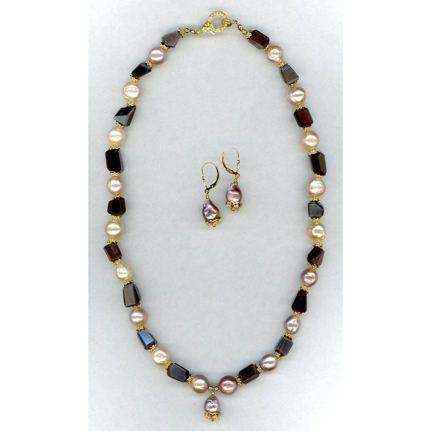 Parfait — Moonstone and Pearl Necklace Set