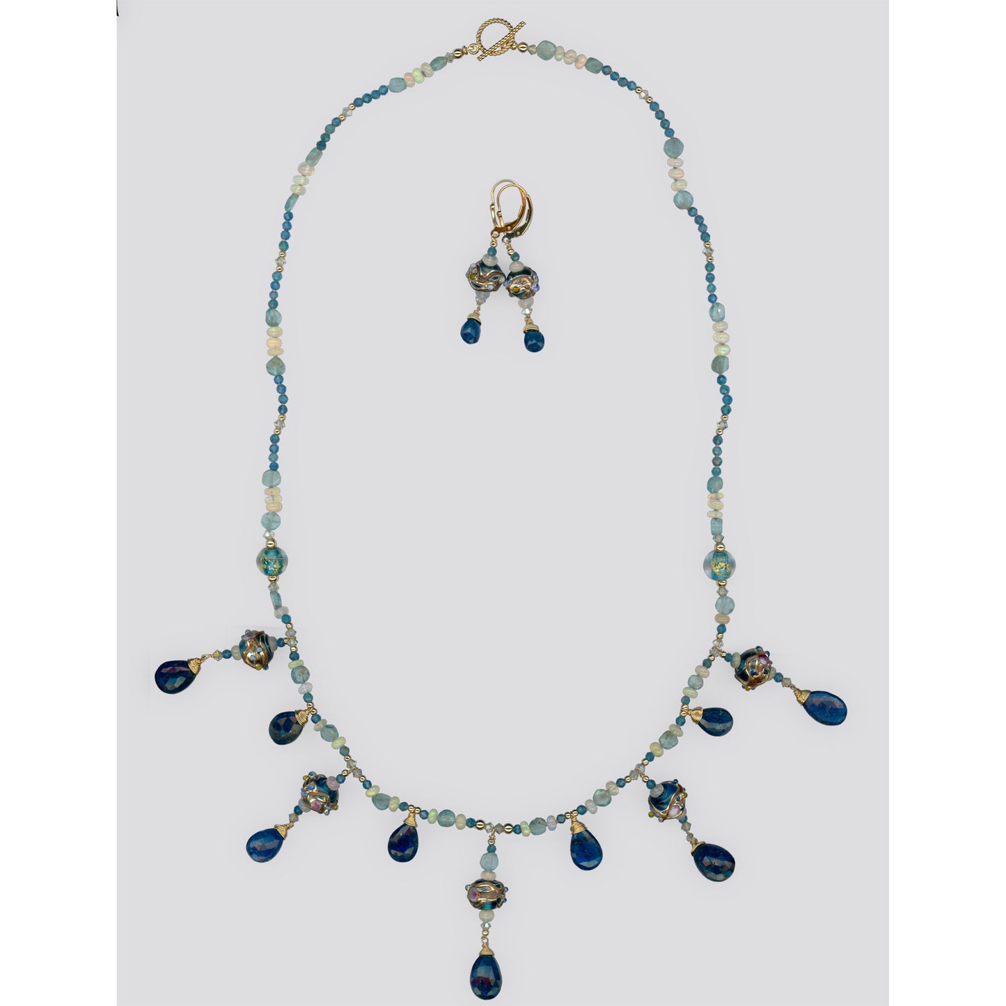 Matalatzin — Apatite, Opal and Rose Bead Necklace