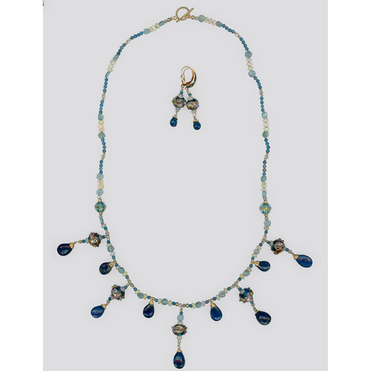 Matalatzin — Apatite, Opal and Rose Bead Necklace
