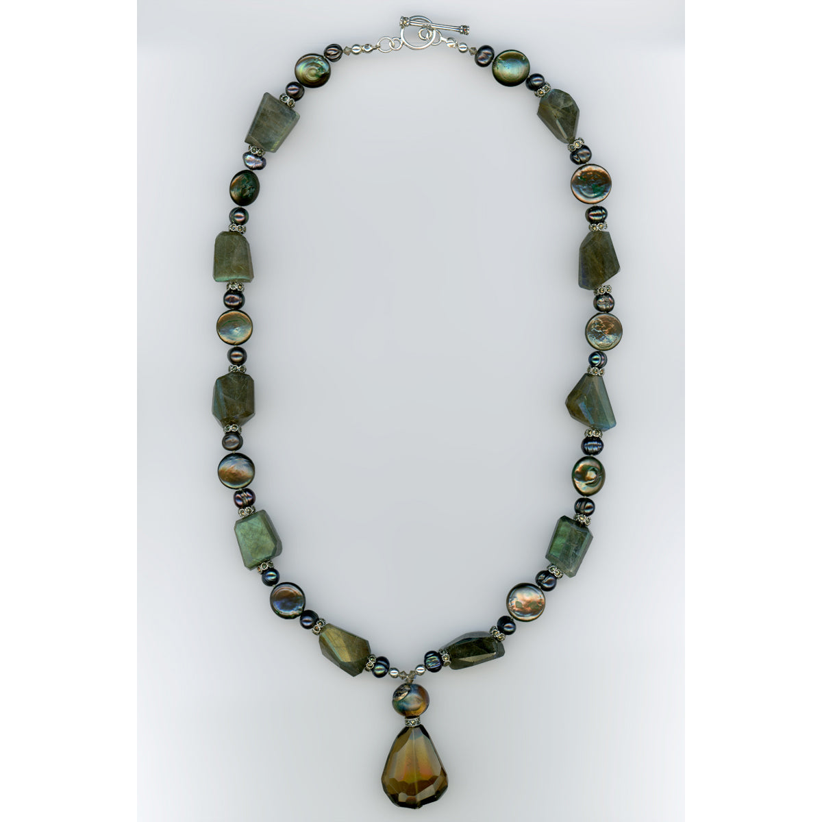 Frigga — Labradorite, Lemon Quartz and Lampwork Necklace