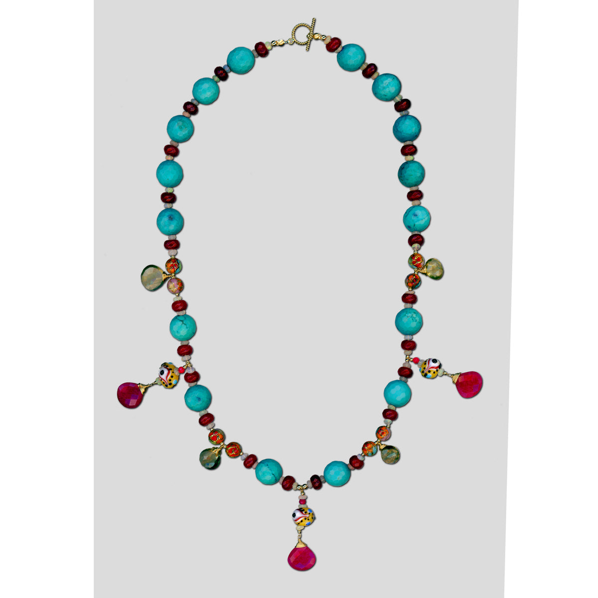Shakti — Turquoise and Ruby Necklace