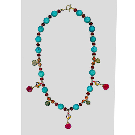 Shakti — Turquoise and Ruby Necklace
