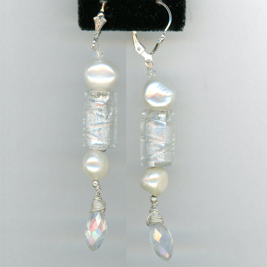 Pearl and Lampwork Earrings