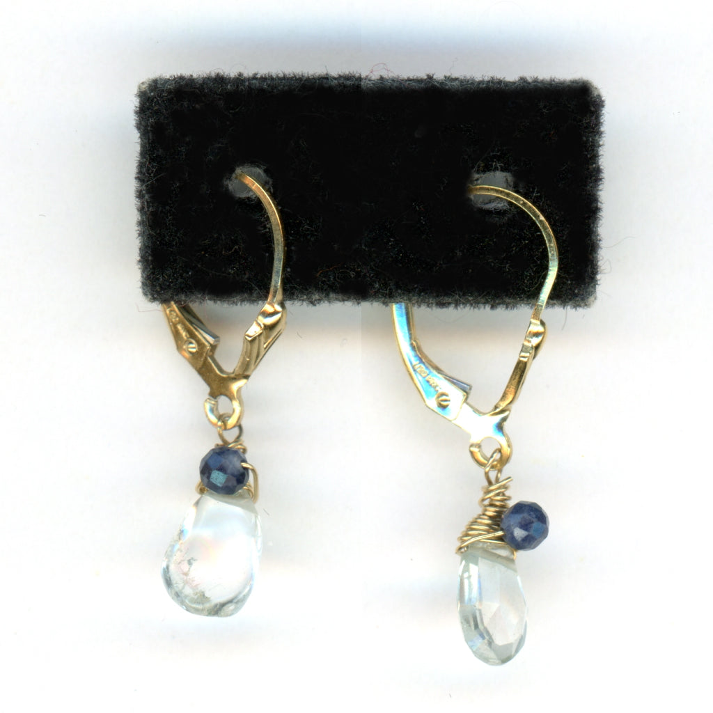 Aquamarine and Sapphire Earrings