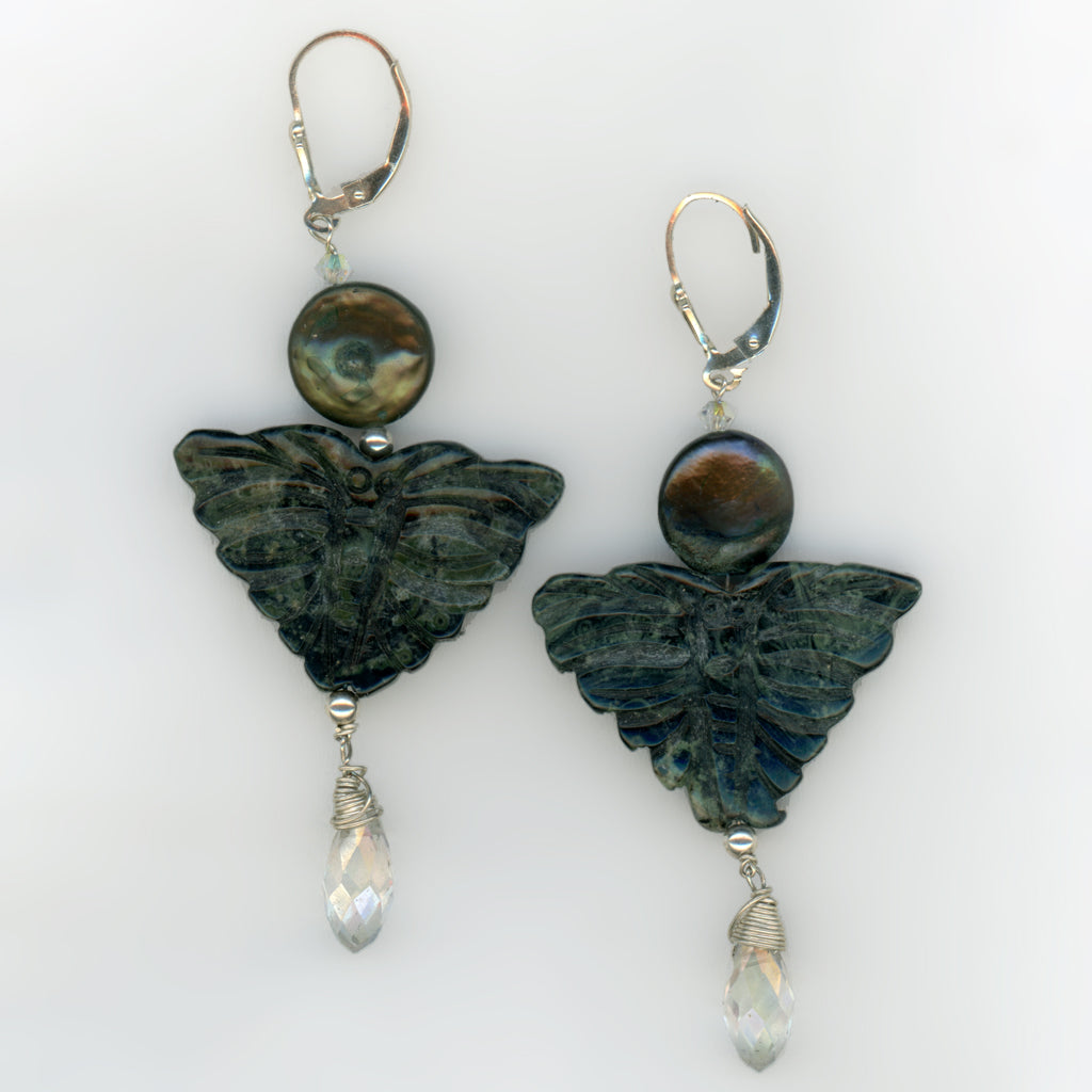 Kambaba Jasper Butterfly Earrings