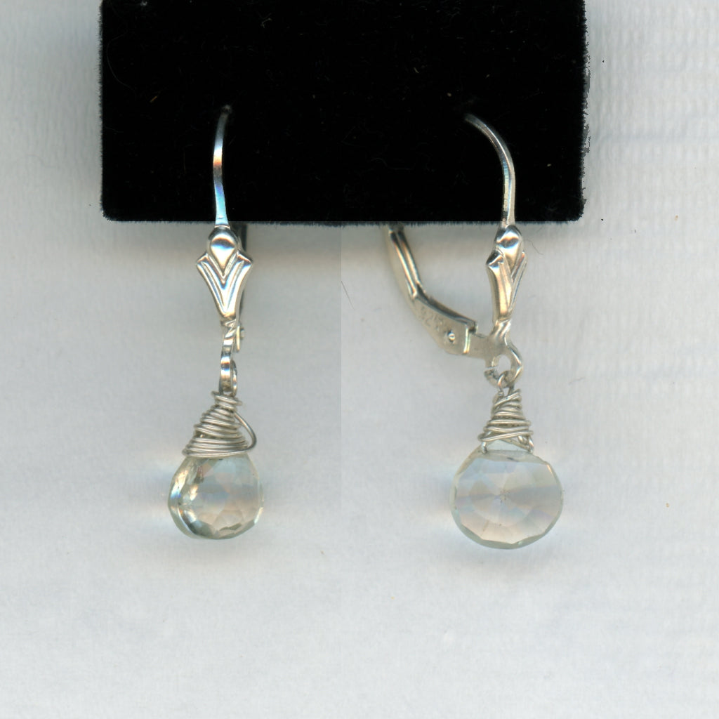 Aquamarine Earrings — Sterling Silver