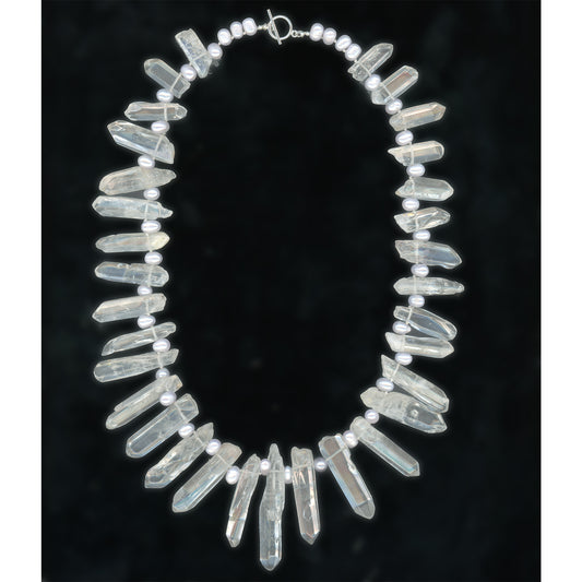 Solstice  Clear Quartz & Pearl Necklace