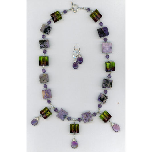 Charoite Delight  — Necklace and Earring Set