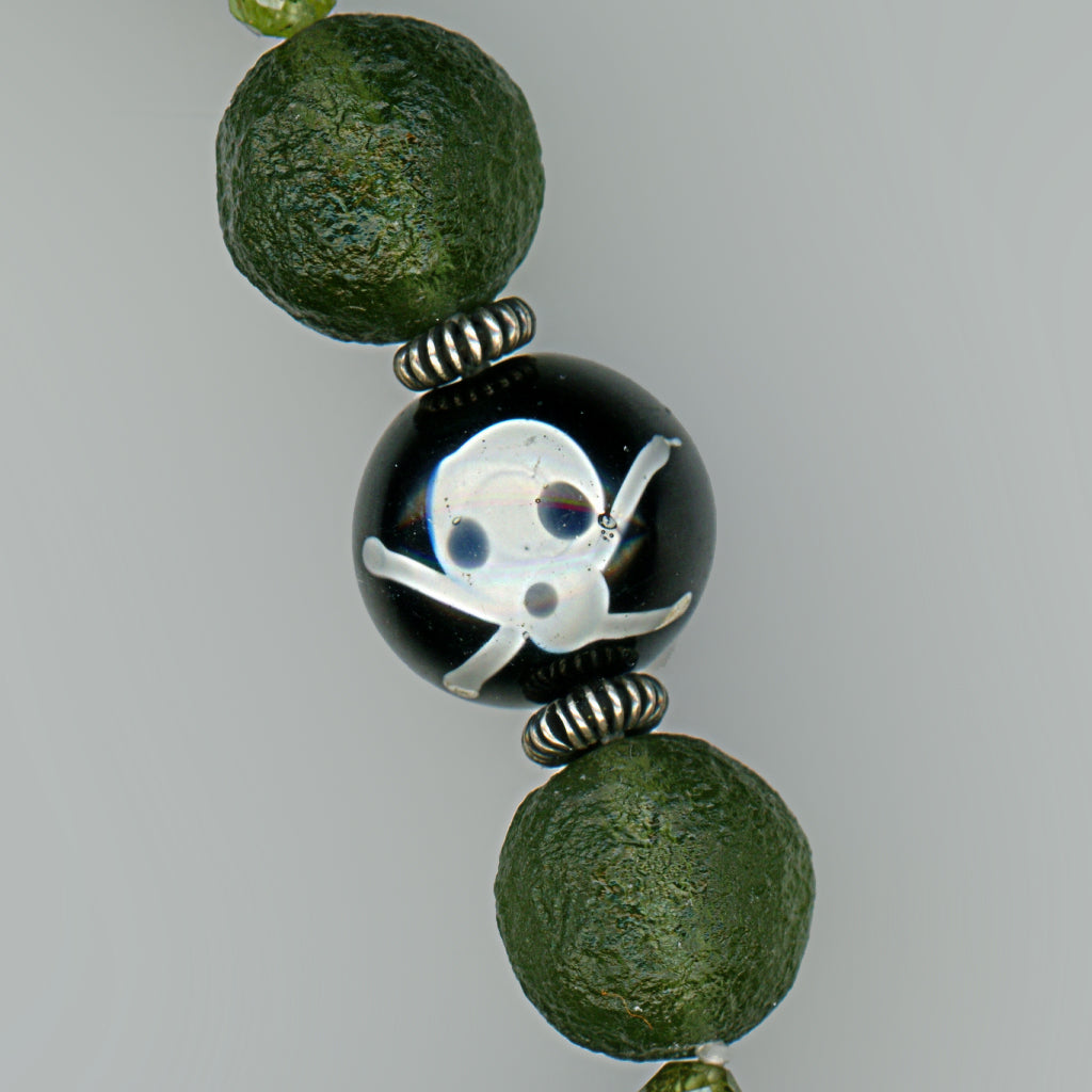 Vizir — Tuareg Coin-Silver Pendant, Skull ☠ Cross-Bone Beads