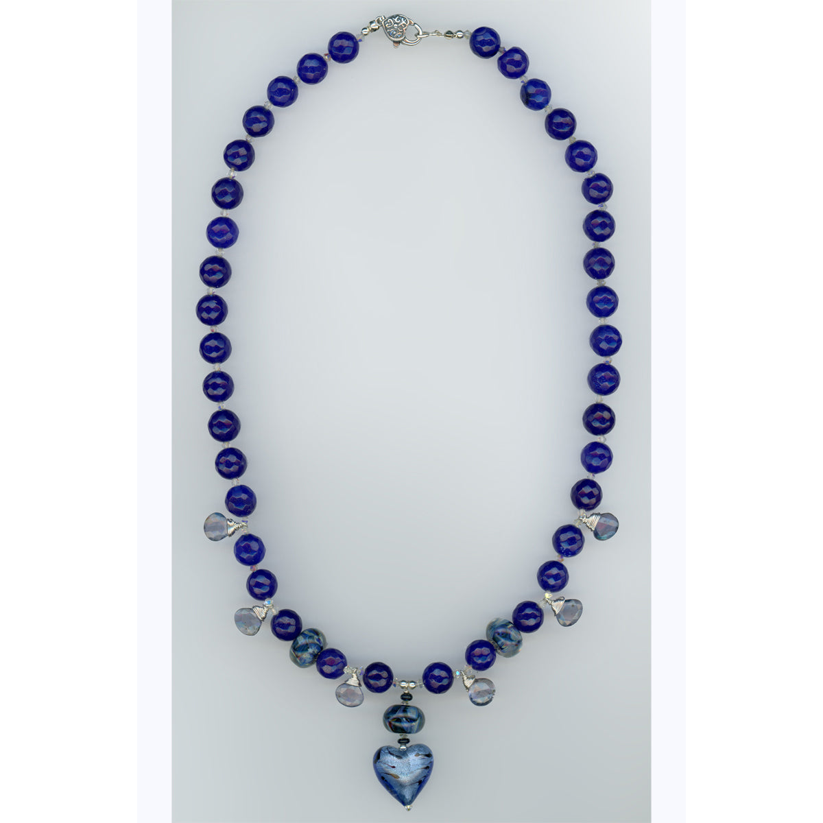 True Blue — Sapphire and Lampwork Glass Necklace