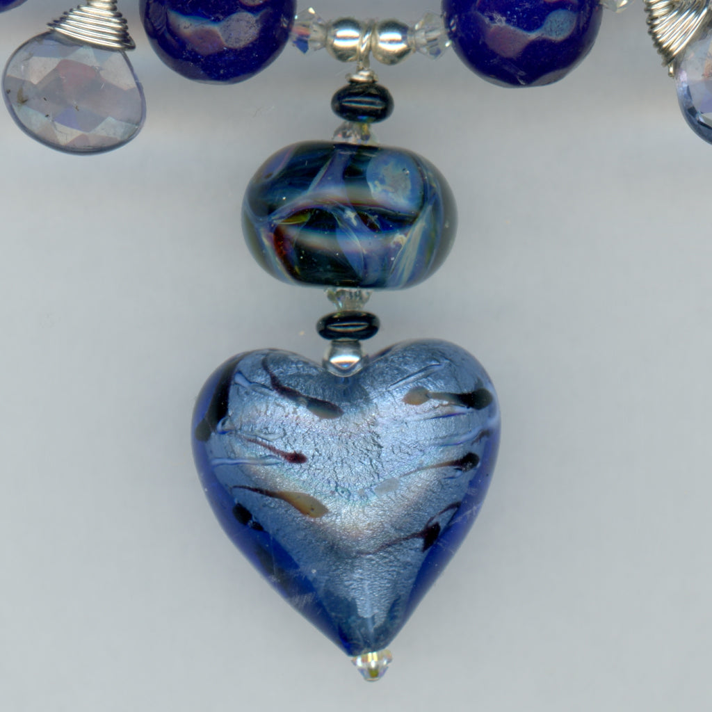 True Blue — Sapphire and Lampwork Glass Necklace