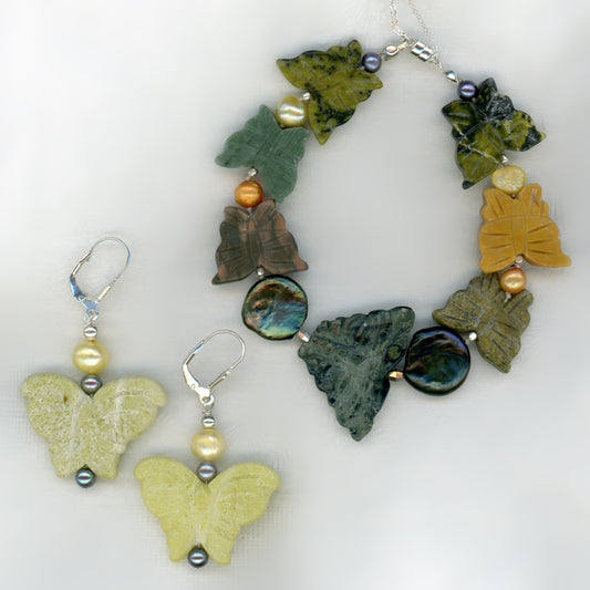 Butterfly Bracelet & Earring Set