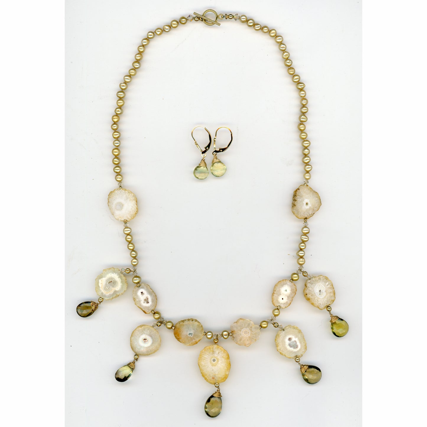 Sun Goddess — Solar Quartz and Pearl Necklace