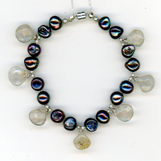Quartz and Pearl Bracelet