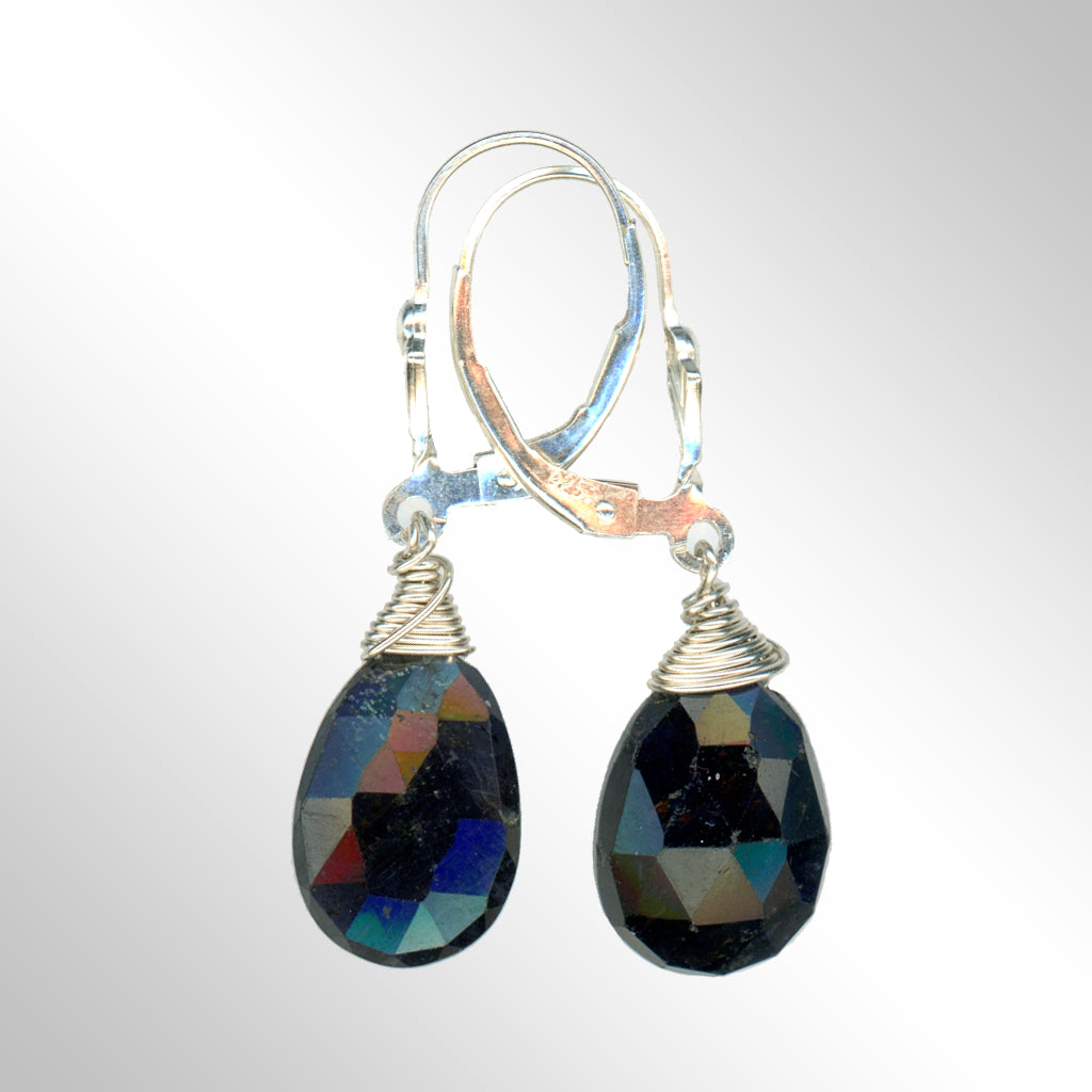 Iolite and Crystal Bib Necklace