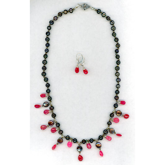 Good and Plenty Pearl and Pink Sapphire Set