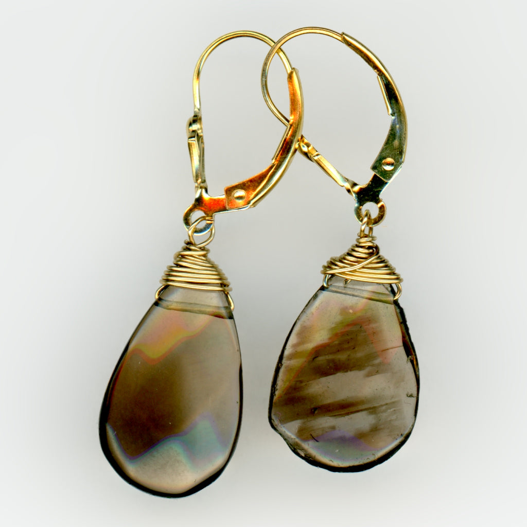 Queen of the Nile — Smoky Quartz, Apatite and Welo Opal Necklace Set