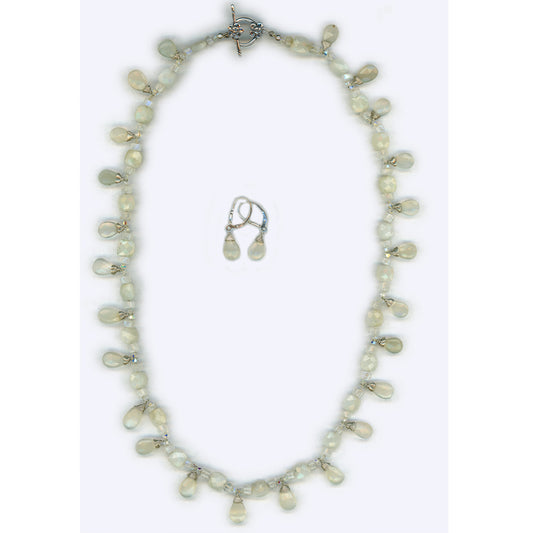 Rainbow Moonstone Necklace and Earring Set